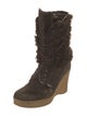 Dolce & Gabbana Suede Printed Lace-Up Boots