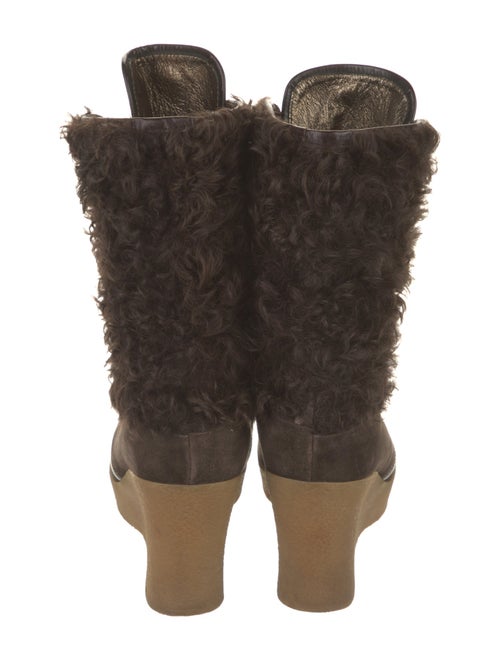 Dolce & Gabbana Suede Printed Lace-Up Boots