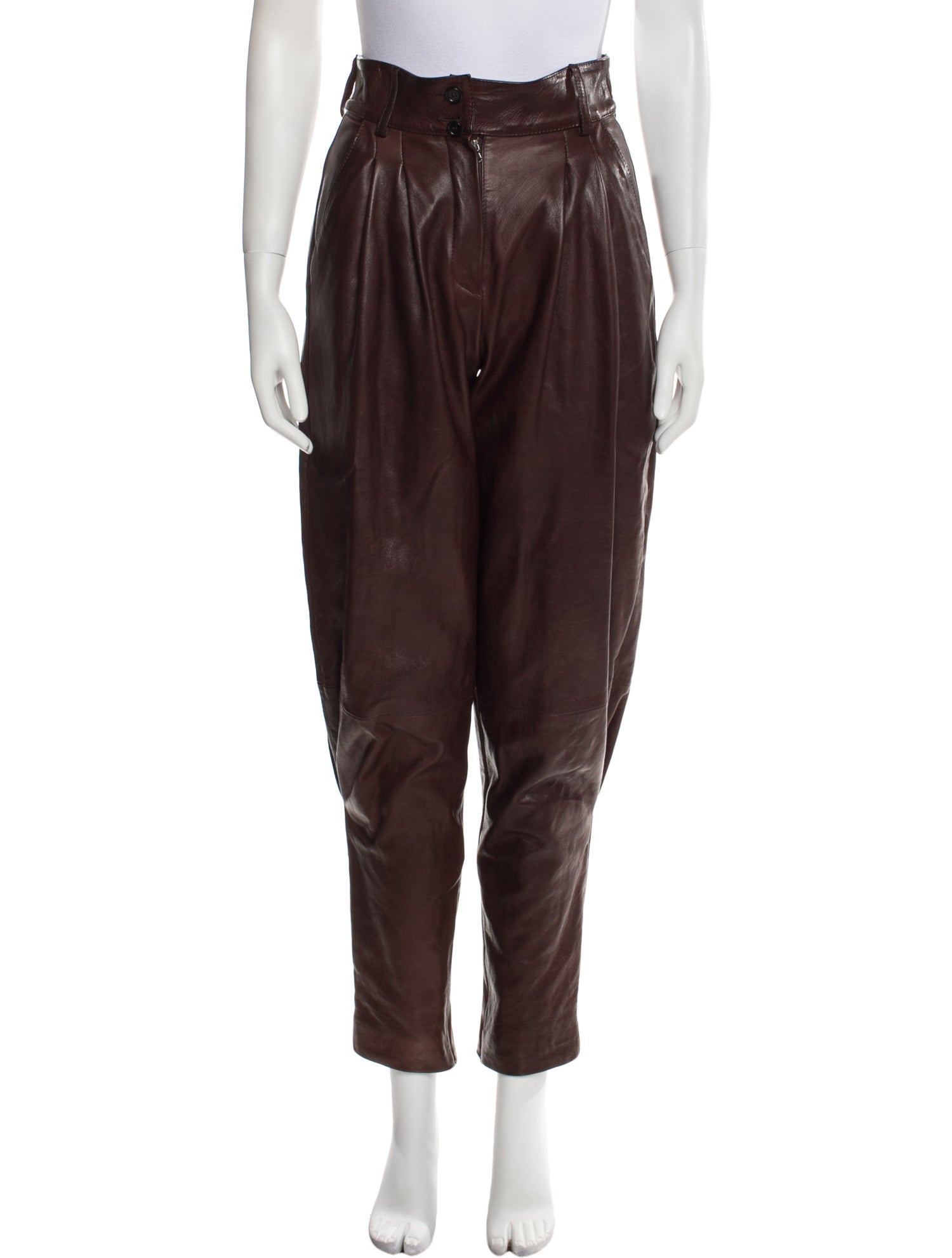 Dolce & Gabbana Lamb Leather Straight Leg Pants