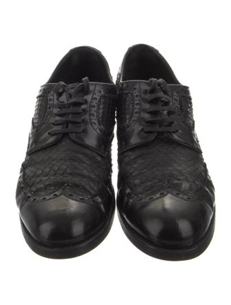 Dolce & Gabbana Leather Crystal Embellishments Oxfords