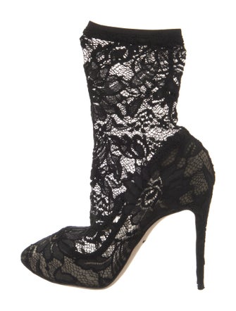Dolce & Gabbana Mesh Lace Pattern Pumps