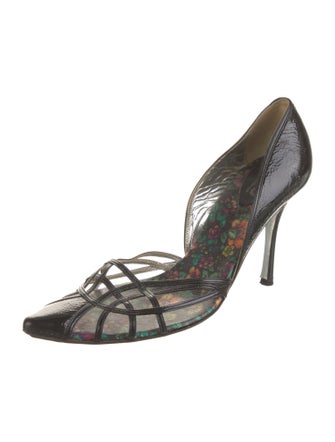 D&G Leather Cutout Accent D'Orsay Pumps