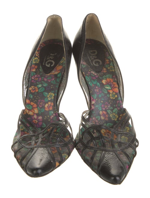 D&G Leather Cutout Accent D'Orsay Pumps