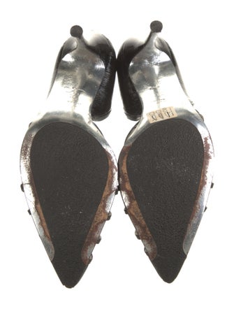 D&G Leather Cutout Accent D'Orsay Pumps