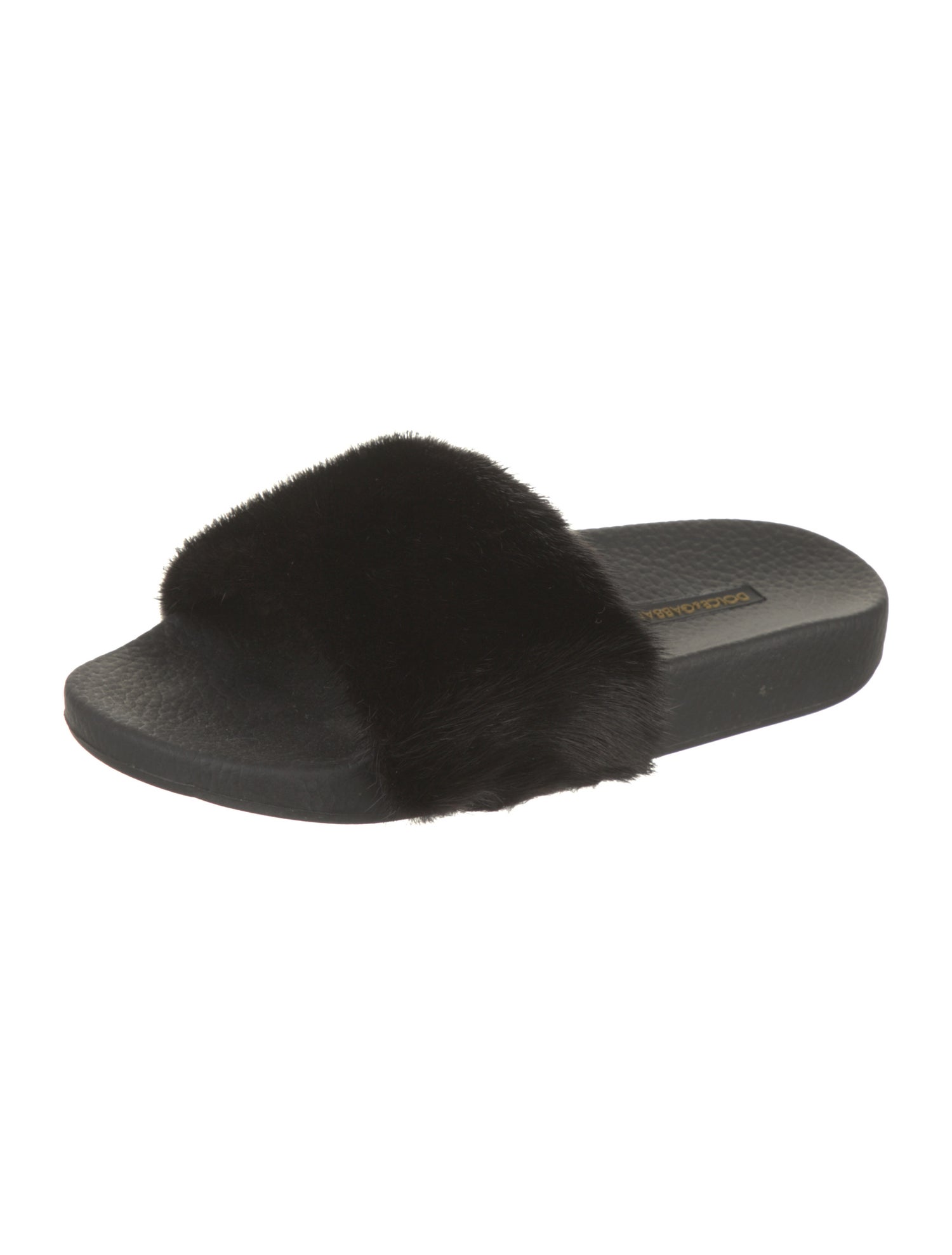 Dolce & Gabbana Mink Fur Trim Slides