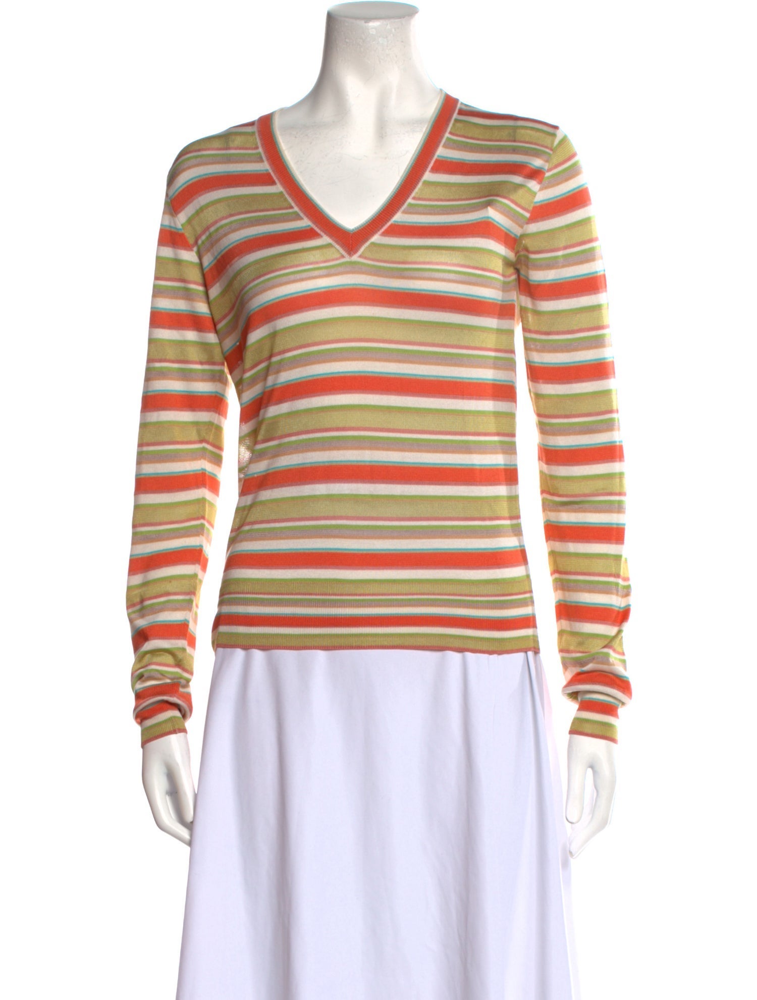 Dolce & Gabbana Striped V-Neck Sweater