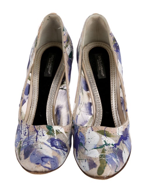 Dolce & Gabbana Canvas Printed Slingback Pumps
