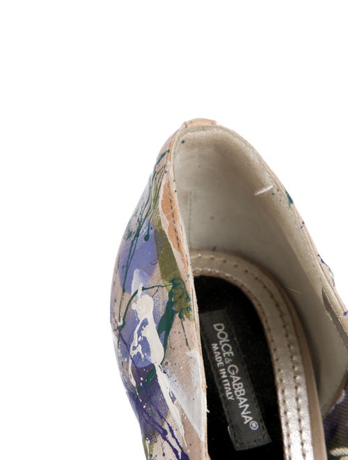 Dolce & Gabbana Canvas Printed Slingback Pumps