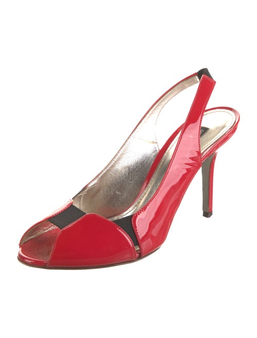 Dolce & Gabbana Quilted Pattern Patent Leather Slingback Pumps