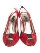 Dolce & Gabbana Quilted Pattern Patent Leather Slingback Pumps
