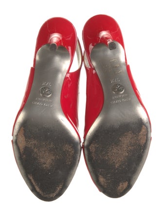 Dolce & Gabbana Quilted Pattern Patent Leather Slingback Pumps