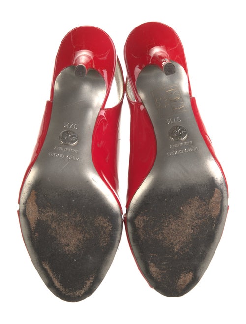 Dolce & Gabbana Quilted Pattern Patent Leather Slingback Pumps