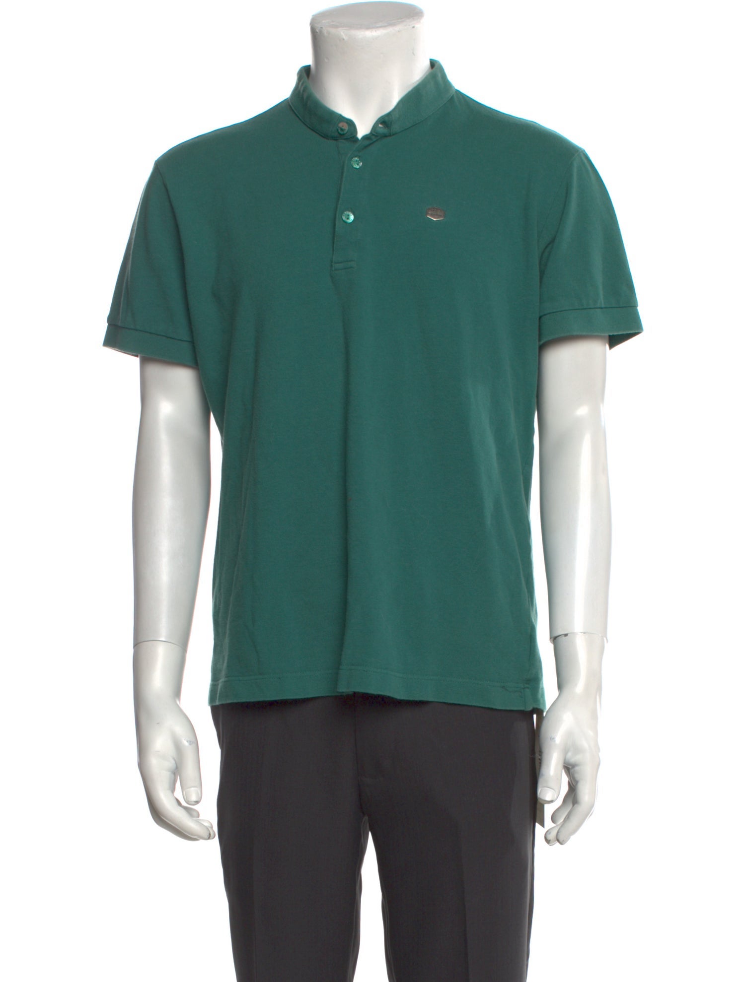 Dolce & Gabbana Mock Neck Short Sleeve Polo Shirt
