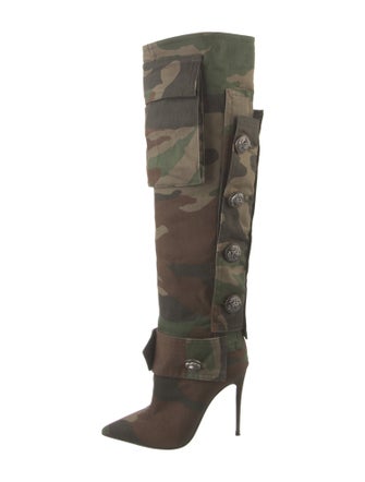 Dolce & Gabbana Canvas Camouflage Print Boots