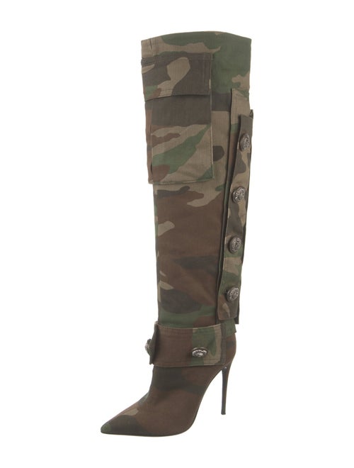 Dolce & Gabbana Canvas Camouflage Print Boots