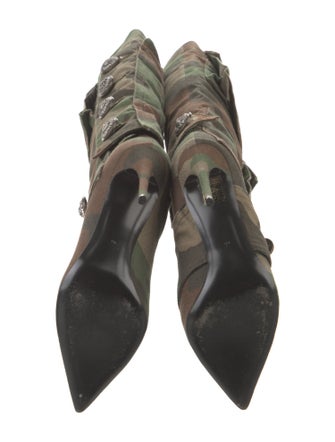 Dolce & Gabbana Canvas Camouflage Print Boots
