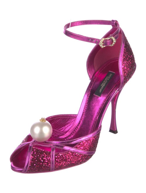 Dolce & Gabbana Glitter Studded Accents D'Orsay Pumps