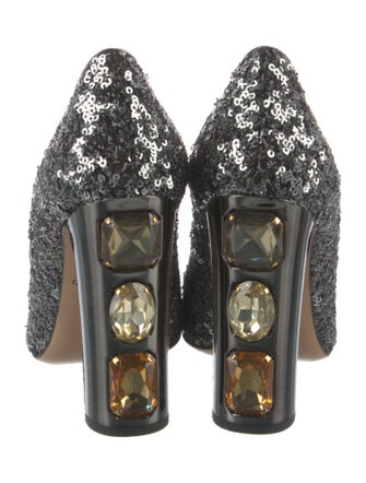 Dolce & Gabbana Sequins Crystal Embellishments Pumps