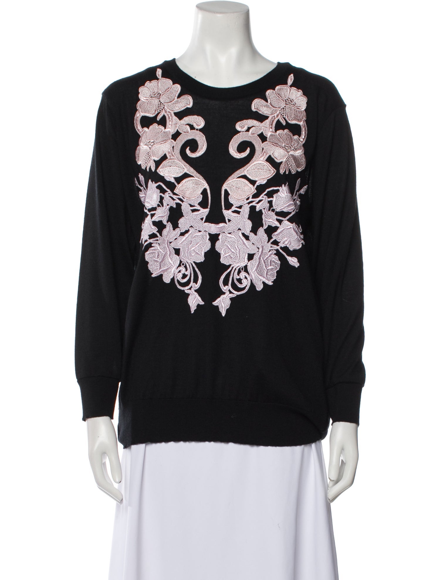 Dolce & Gabbana Cashmere Floral Print Sweater