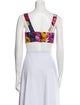 Dolce & Gabbana Floral Print Square Neckline Crop Top
