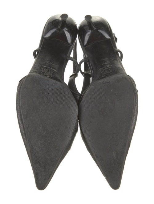 Dolce & Gabbana Leather Mesh Accents Slingback Pumps