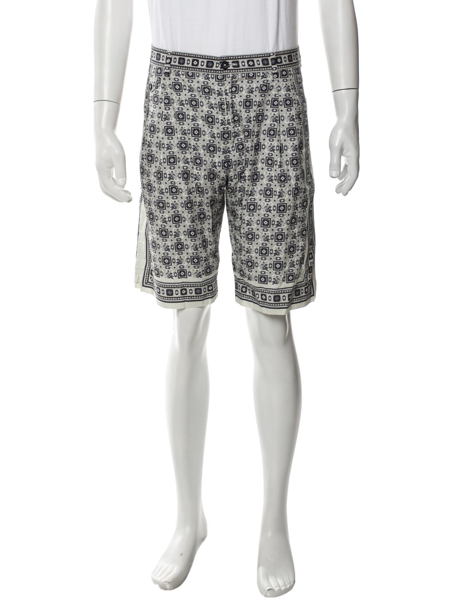 Dolce & Gabbana Printed Flat Front Shorts