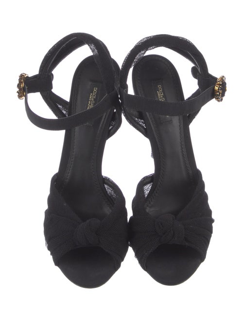 Dolce & Gabbana Mesh Crystal Embellishments Sandals