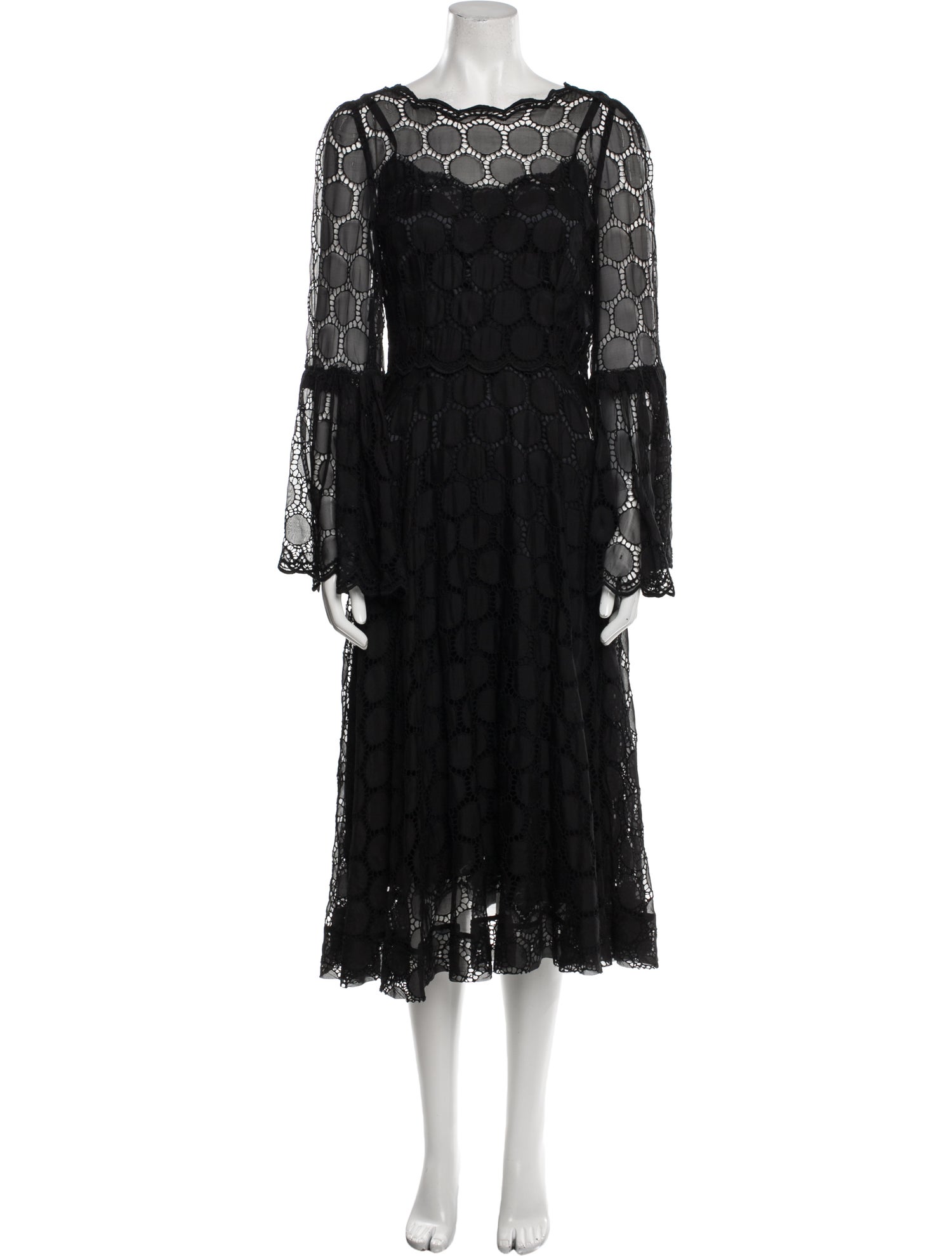 Dolce & Gabbana Lace Pattern Midi Length Dress