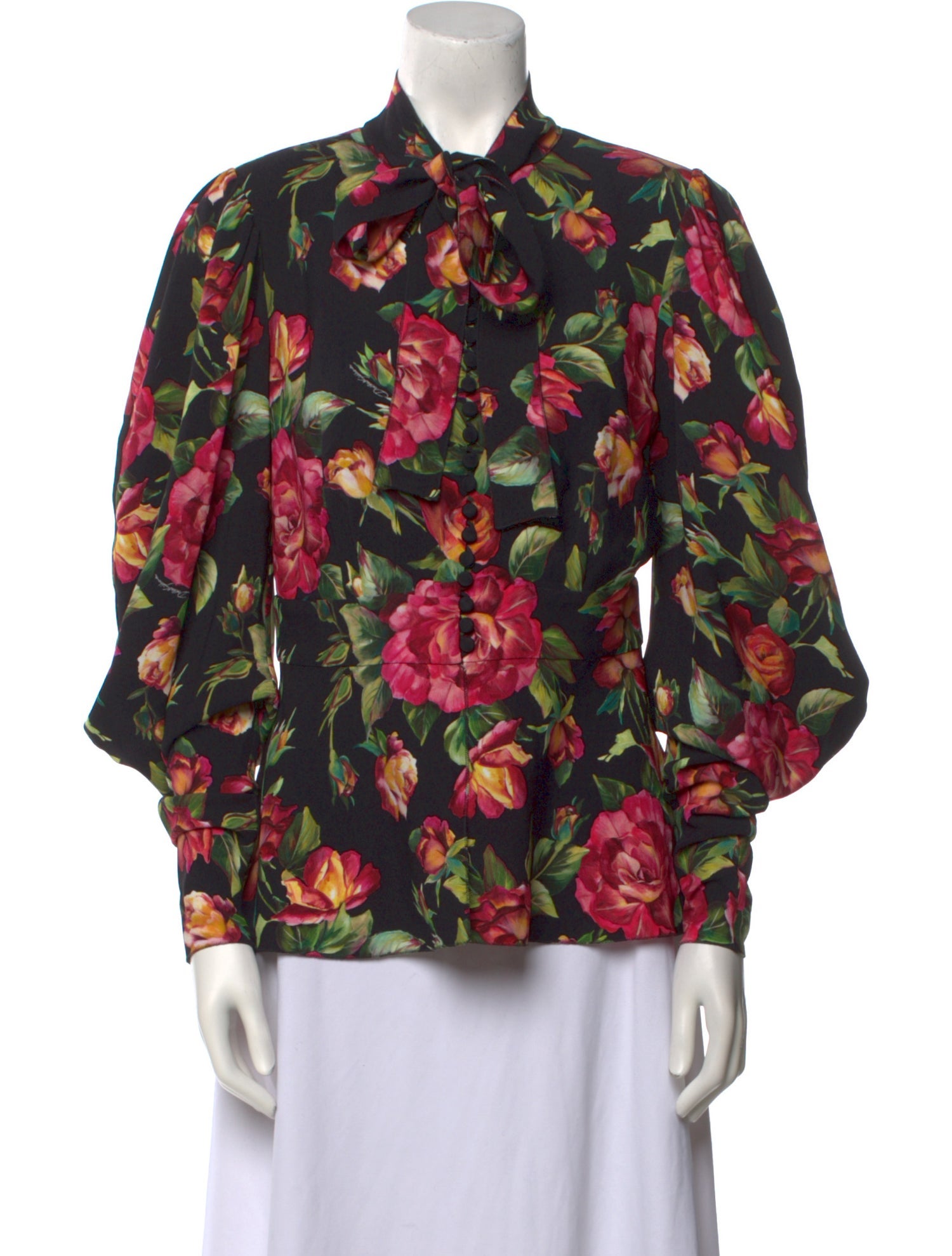 Dolce & Gabbana Silk Floral Print Blouse