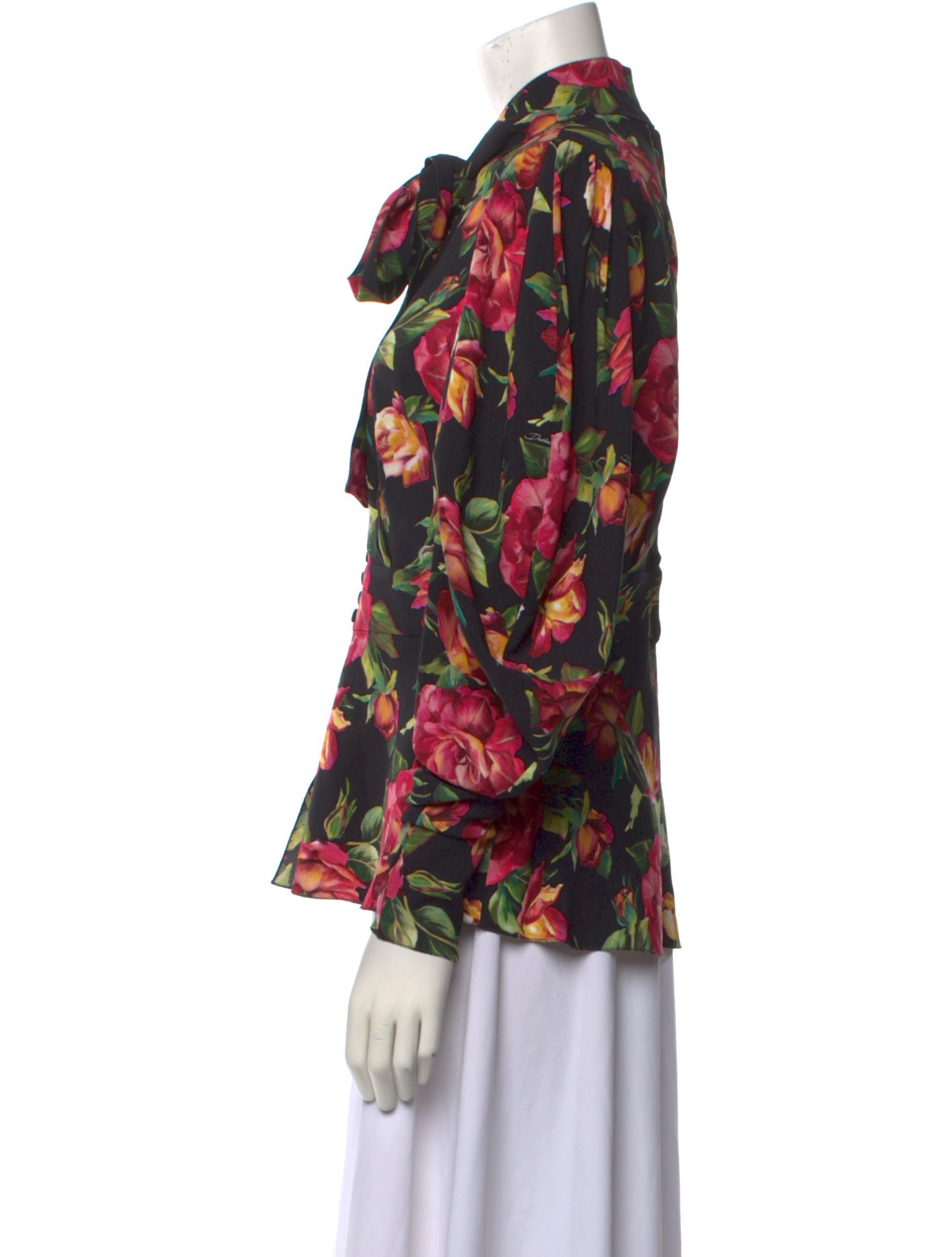 Dolce & Gabbana Silk Floral Print Blouse