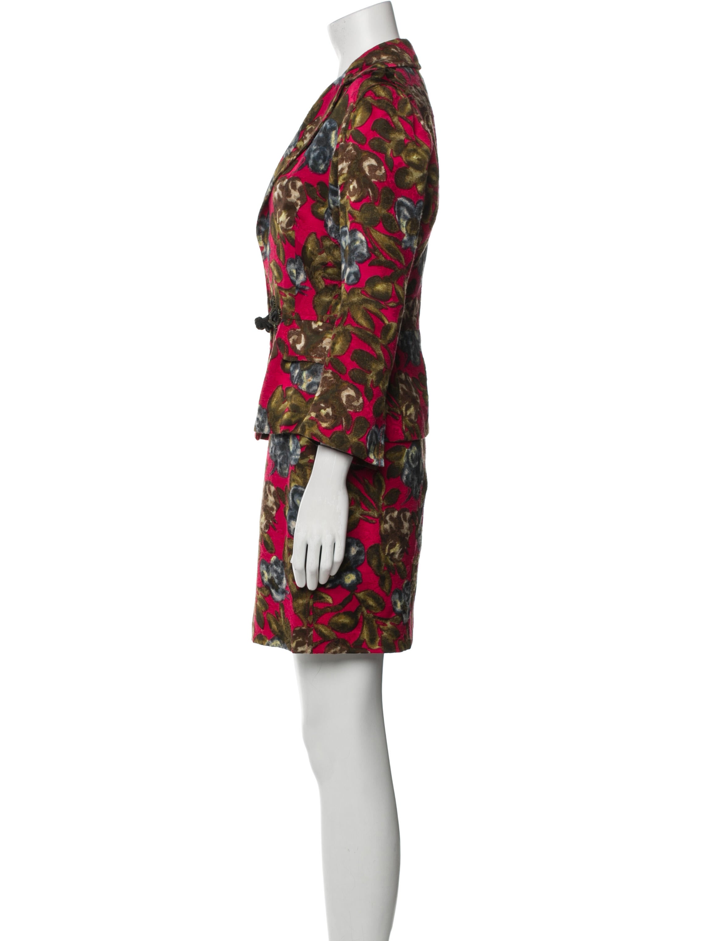 Dolce & Gabbana Printed Braided Accents Skirt Suit