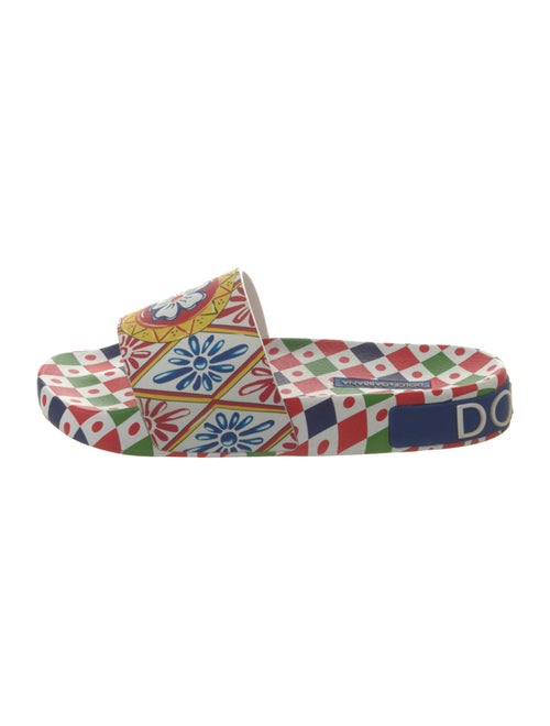 Dolce & Gabbana Carretto Print Rubber Slides