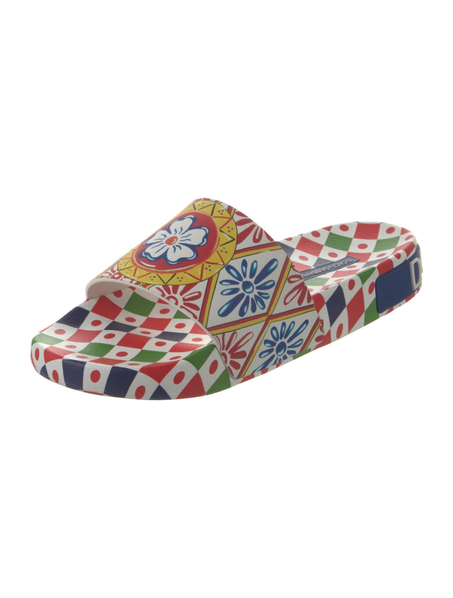 Dolce & Gabbana Carretto Print Rubber Slides