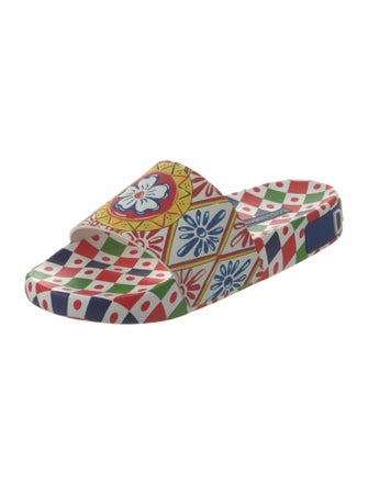 Dolce & Gabbana Carretto Print Rubber Slides