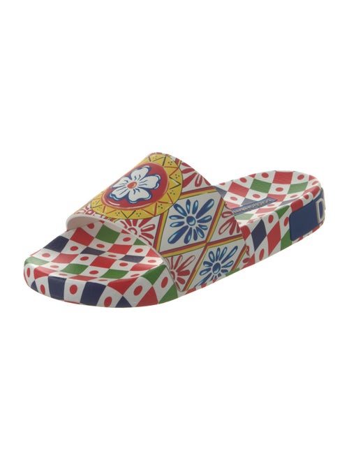 Dolce & Gabbana Carretto Print Rubber Slides