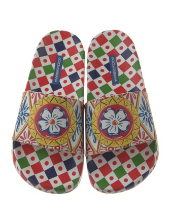 Dolce & Gabbana Carretto Print Rubber Slides