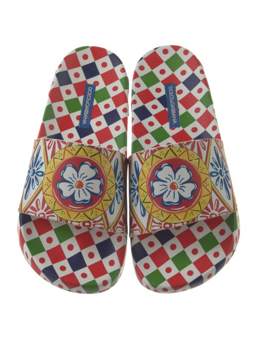 Dolce & Gabbana Carretto Print Rubber Slides