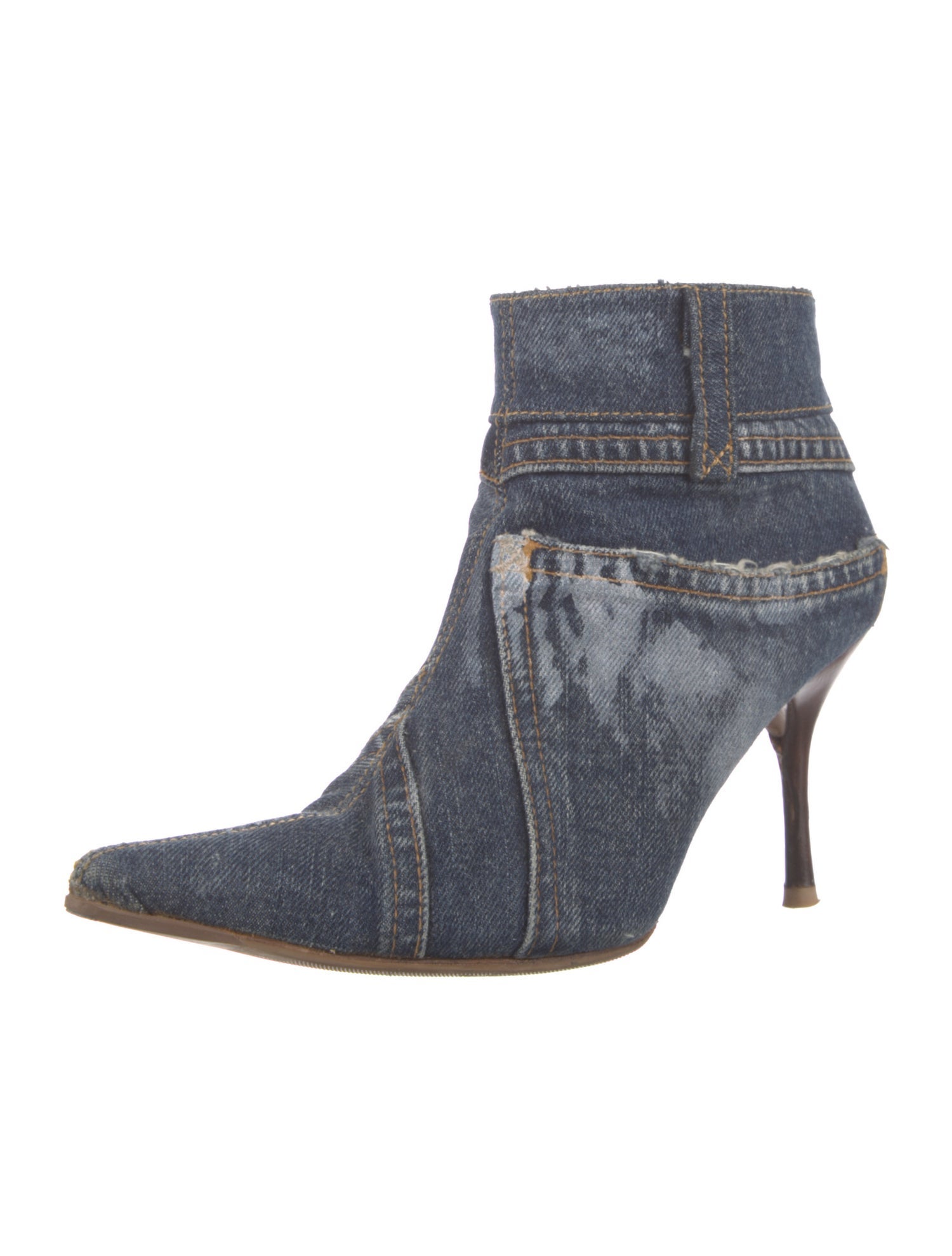 Dolce & Gabbana Denim Tie-Dye Print Sock Boots