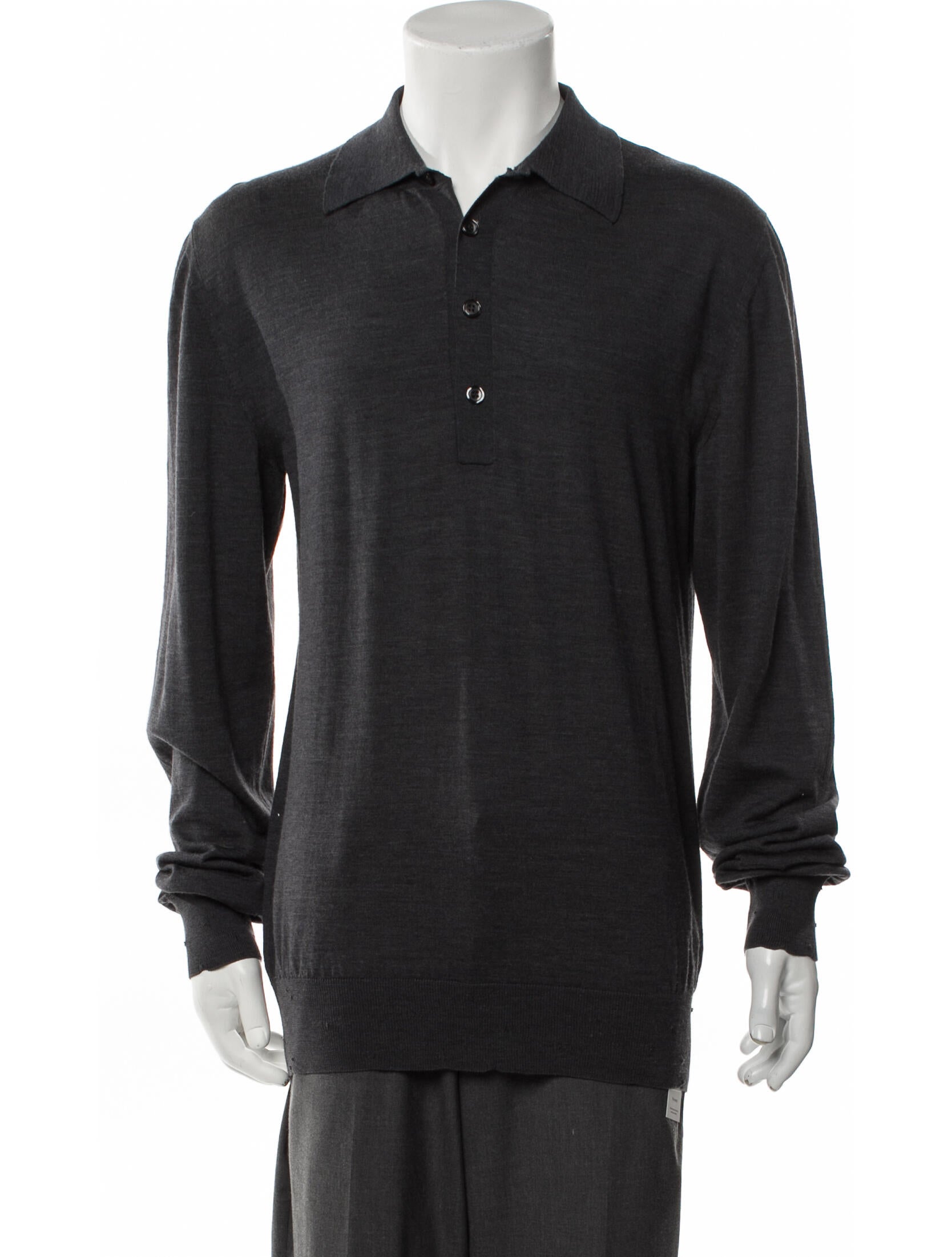 Dolce & Gabbana Virgin Wool Collar Polo Shirt