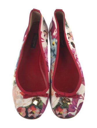 Dolce & Gabbana Nylon Floral Print Flats