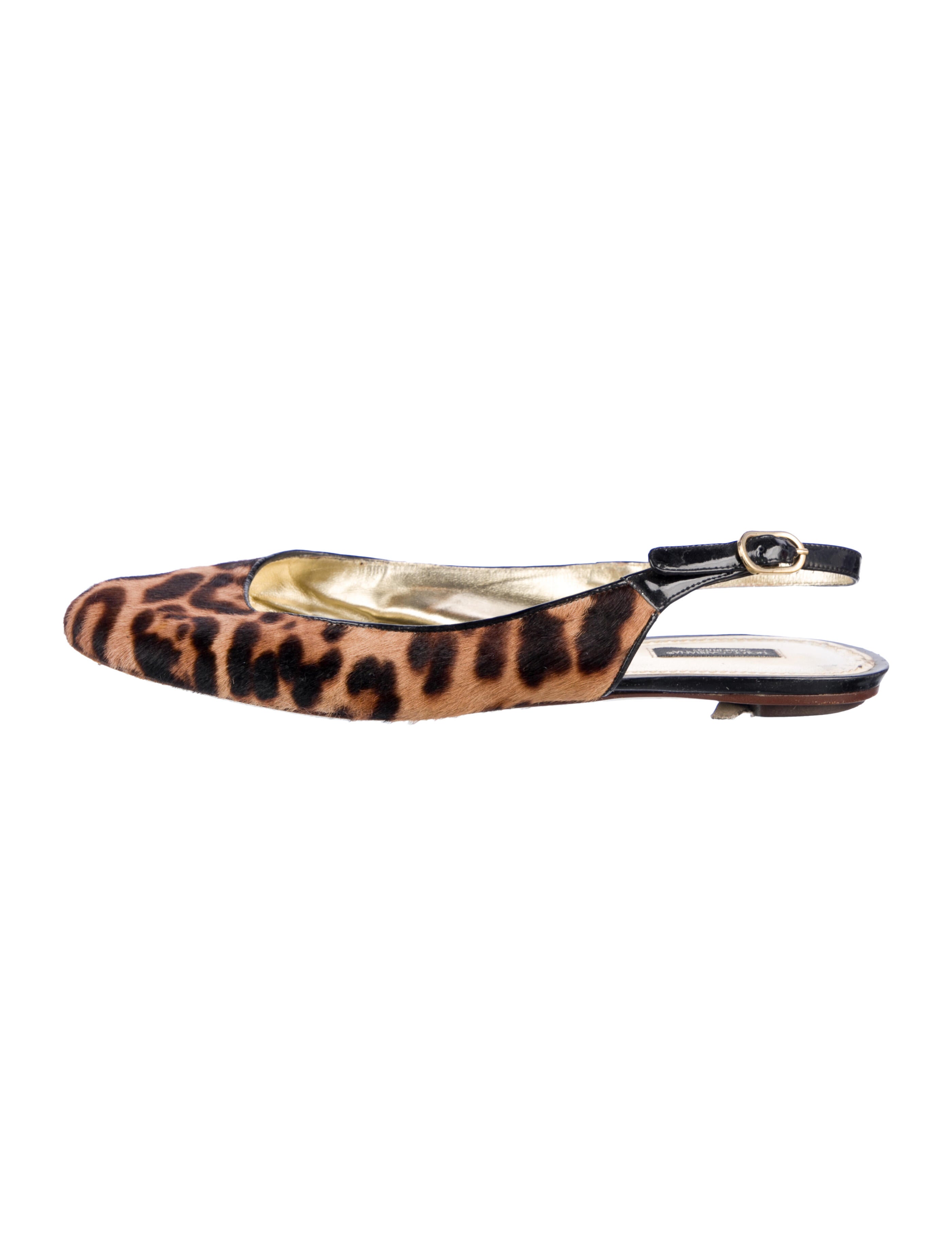 Dolce & Gabbana Ponyhair Animal Print Slingback Flats