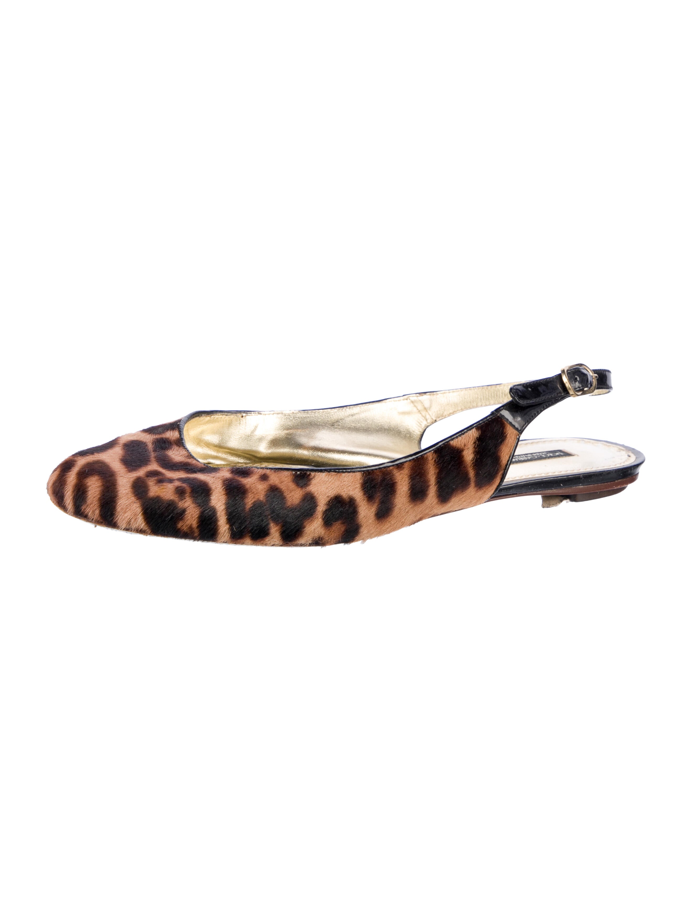 Dolce & Gabbana Ponyhair Animal Print Slingback Flats