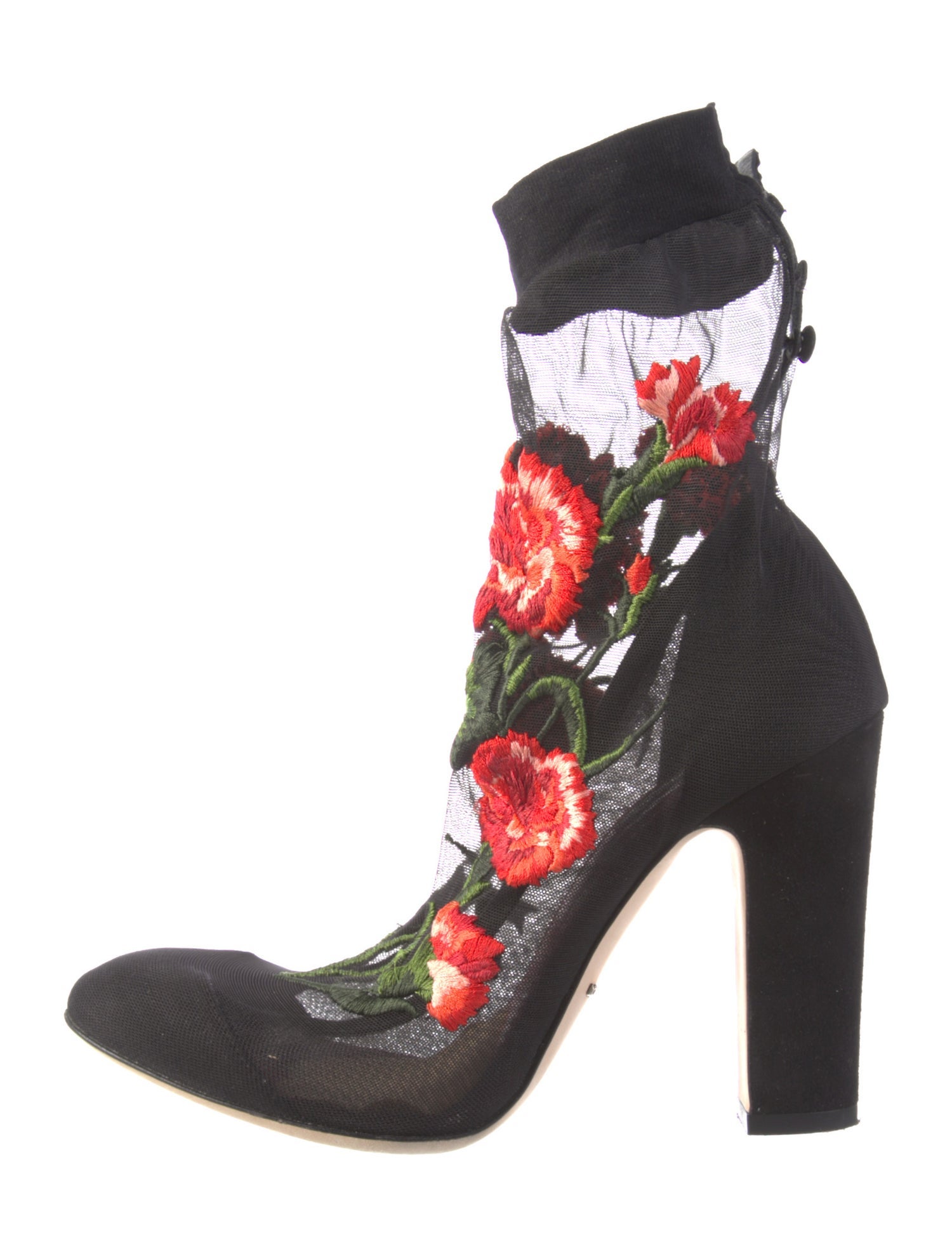 Dolce & Gabbana Mesh Floral Print Sock Boots