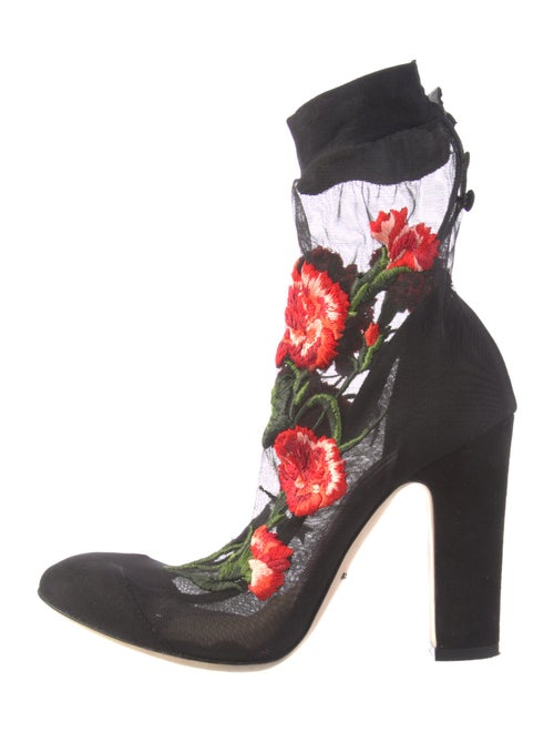 Dolce & Gabbana Mesh Floral Print Sock Boots