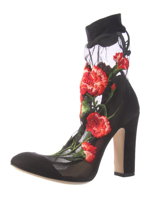 Dolce & Gabbana Mesh Floral Print Sock Boots
