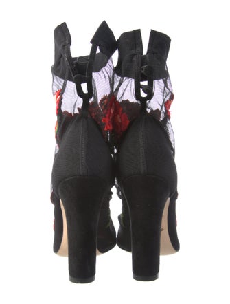 Dolce & Gabbana Mesh Floral Print Sock Boots