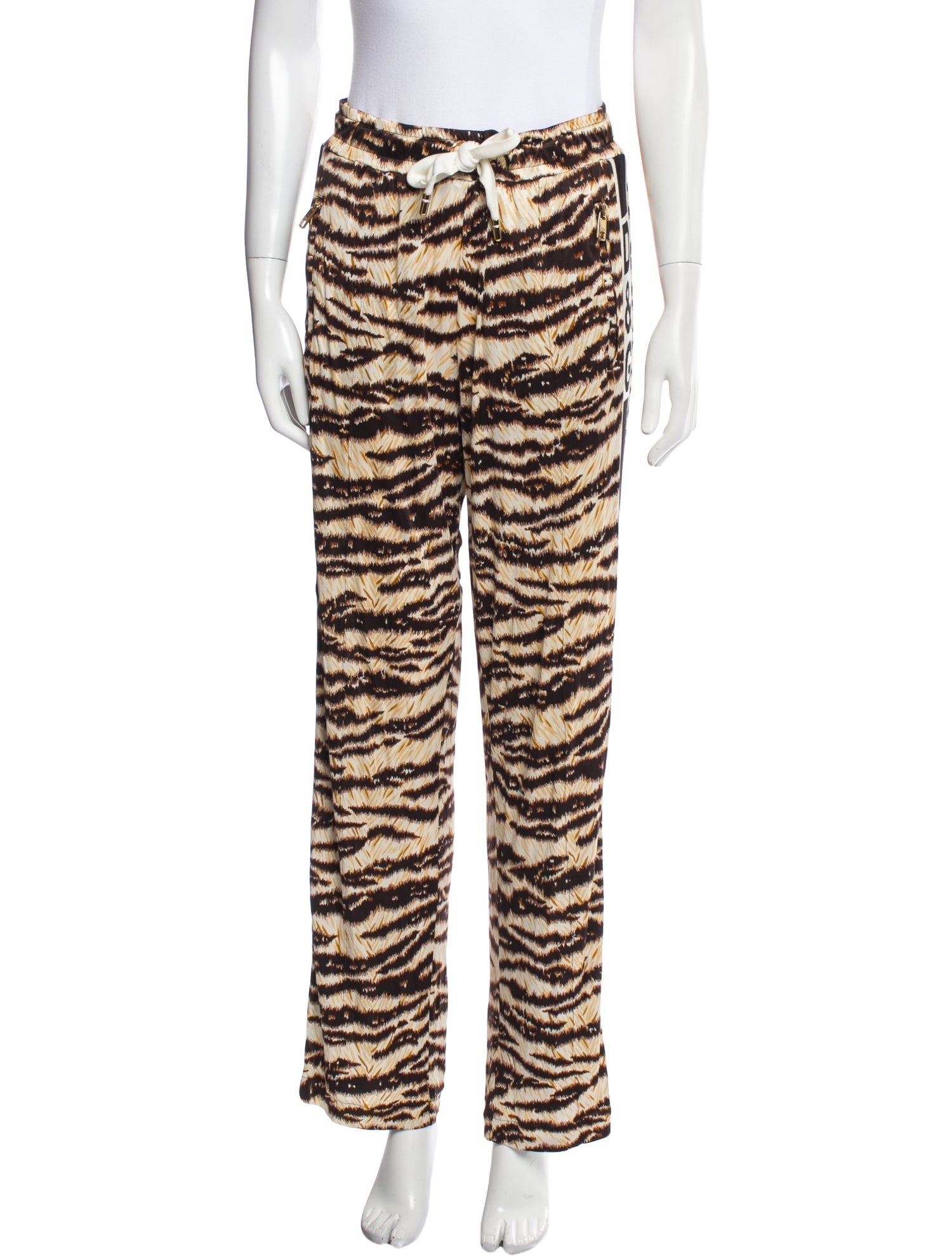 Dolce & Gabbana Animal Print Wide Leg Pants