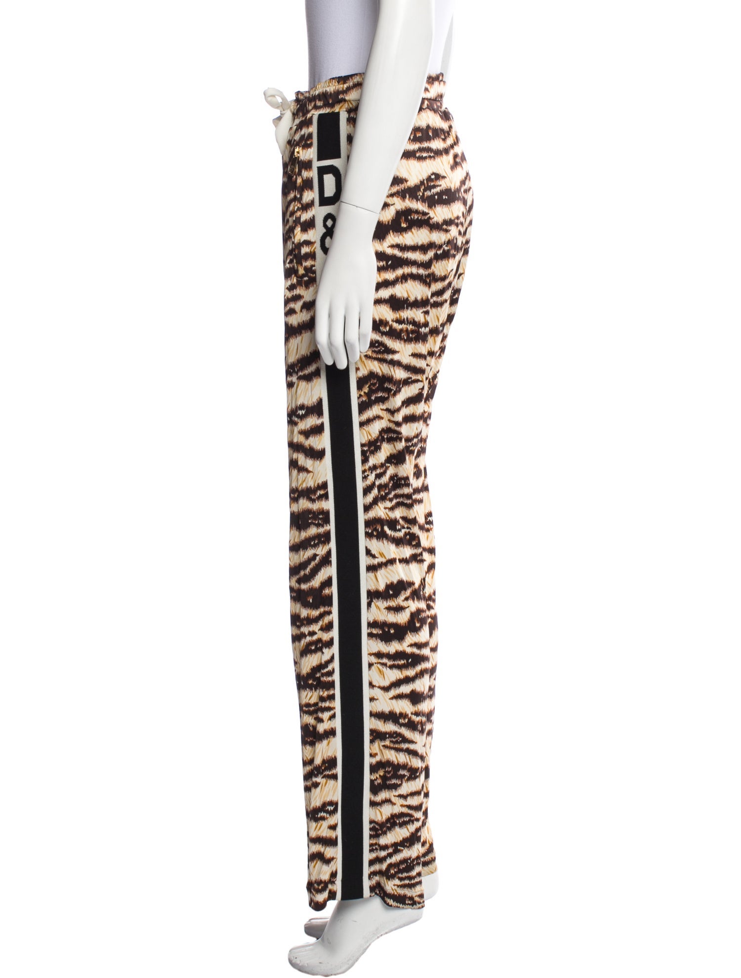 Dolce & Gabbana Animal Print Wide Leg Pants