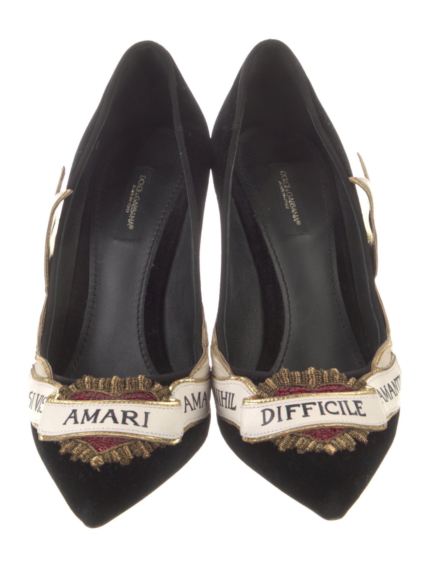 Dolce & Gabbana Velvet Colorblock Pattern Pumps