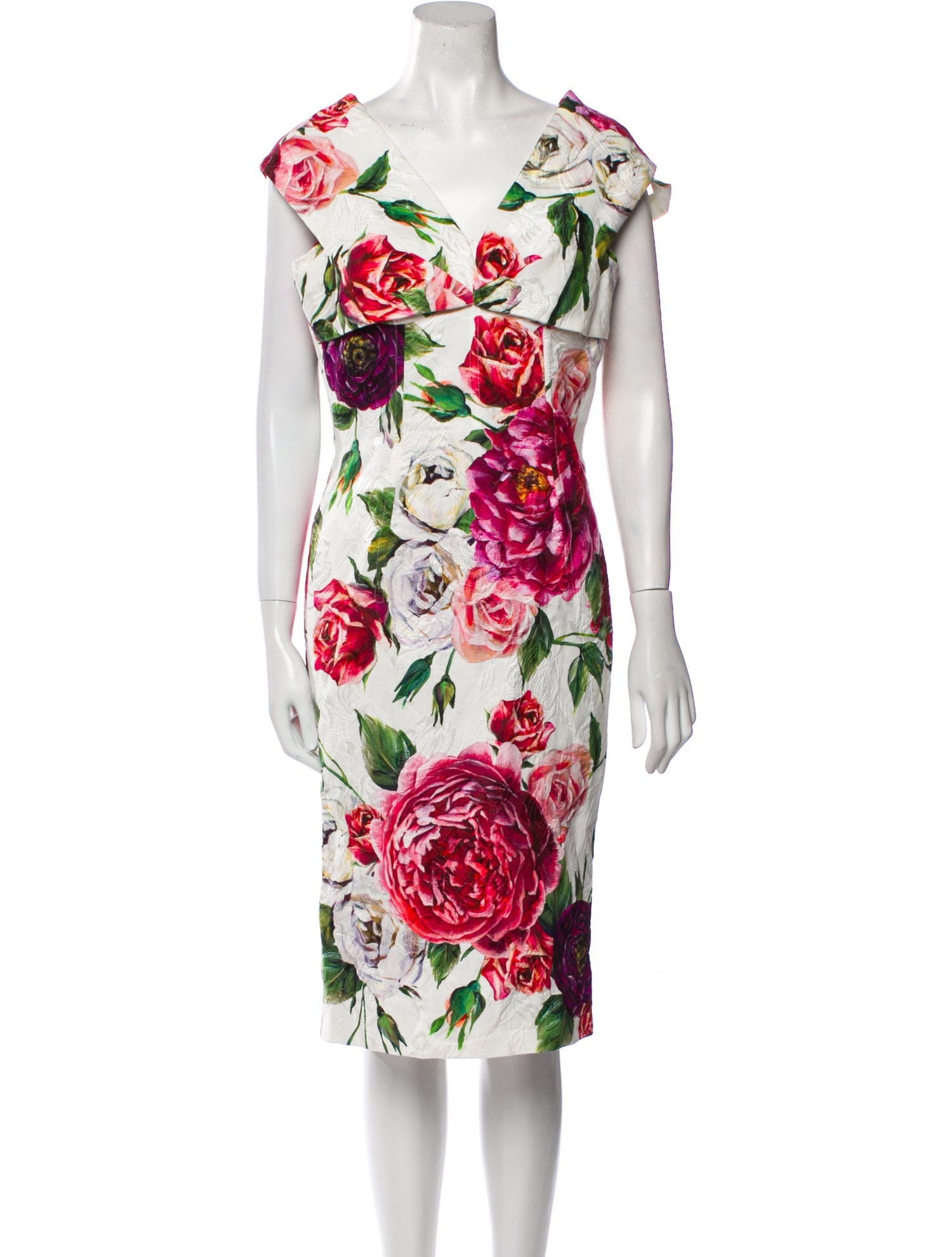 Dolce & Gabbana Floral Print Midi Length Dress